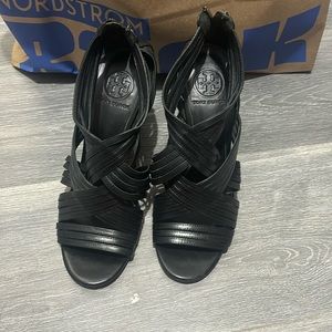 Tory Burch Strappy Black Heels